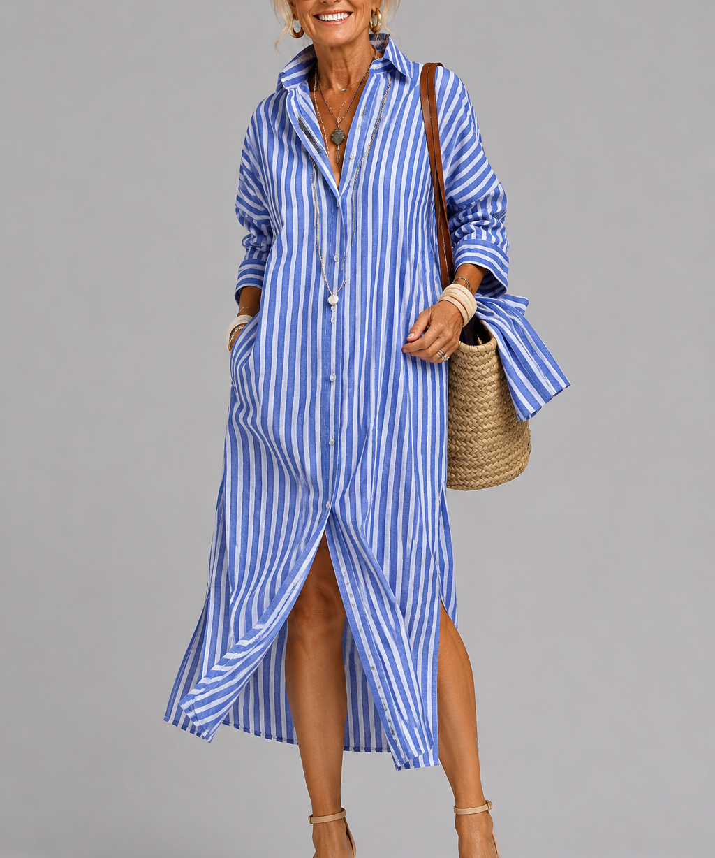 Marian Striped Shirt Dress