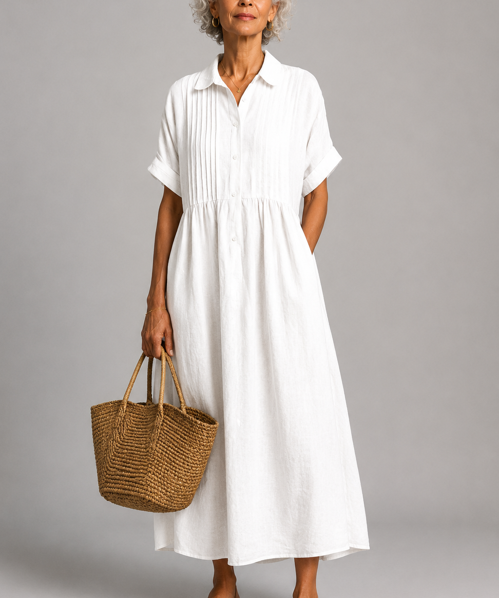 Theresa Button-Front Maxi Dress