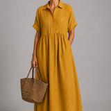 Theresa Button-Front Maxi Dress