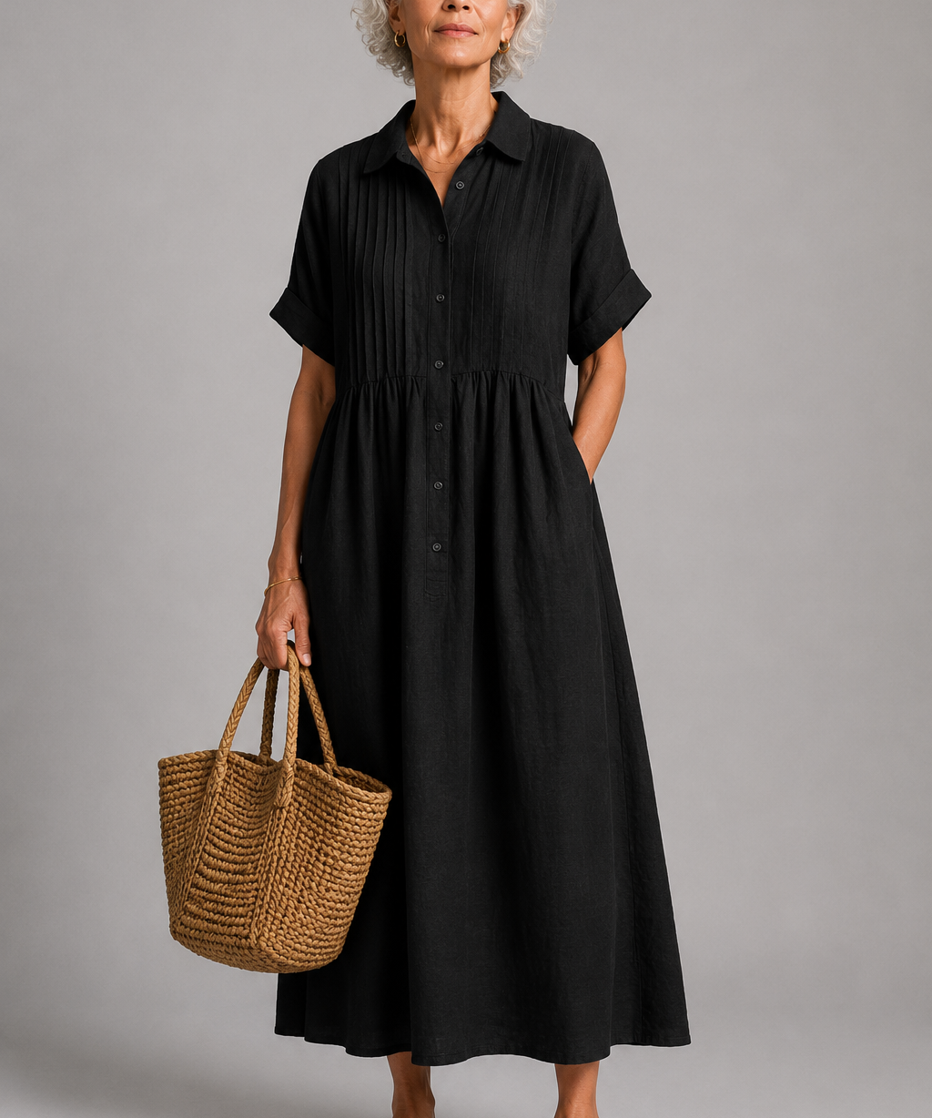 Theresa Button-Front Maxi Dress