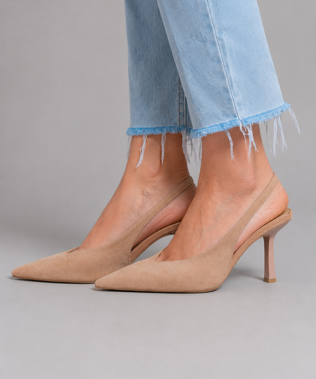 Audrey Pointed-Toe Slingback Heels