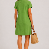 Linda Linen-Blend A-Line Dress