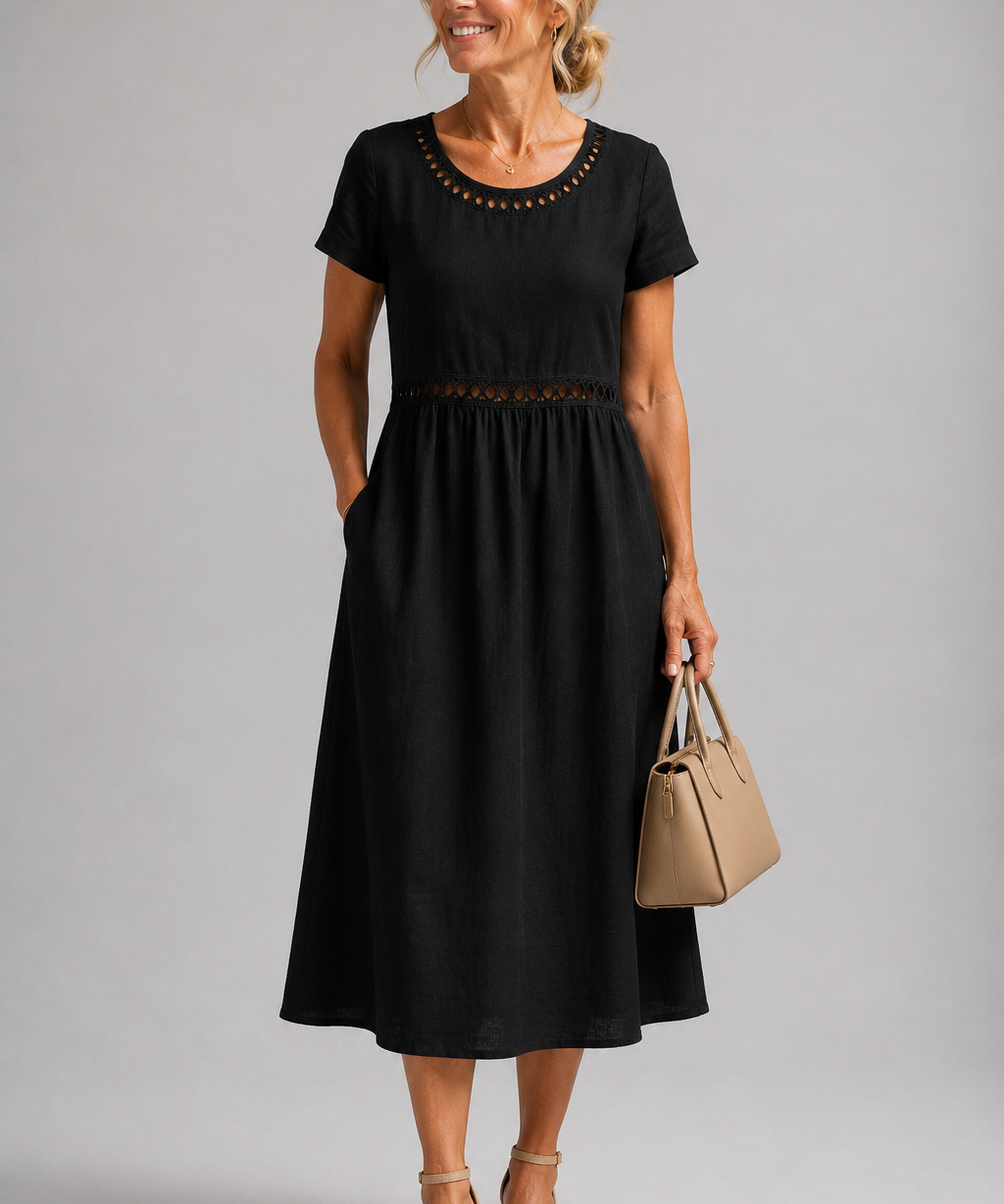 Maureen Embroidered Cotton Midi Dress