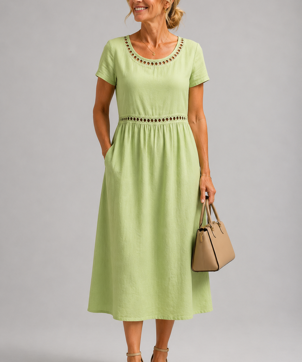 Maureen Embroidered Cotton Midi Dress