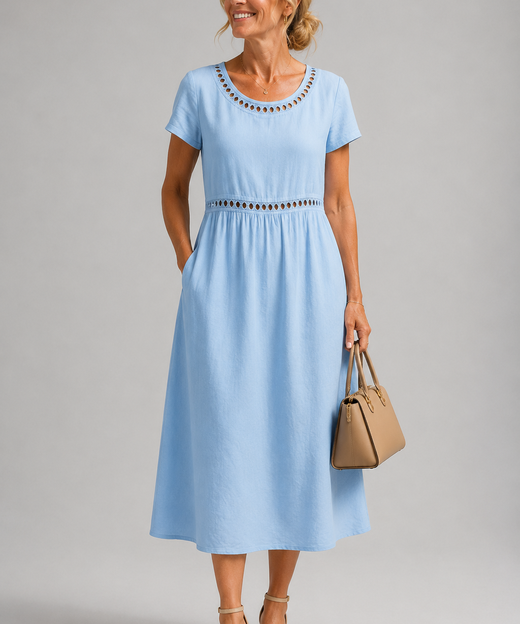 Maureen Embroidered Cotton Midi Dress