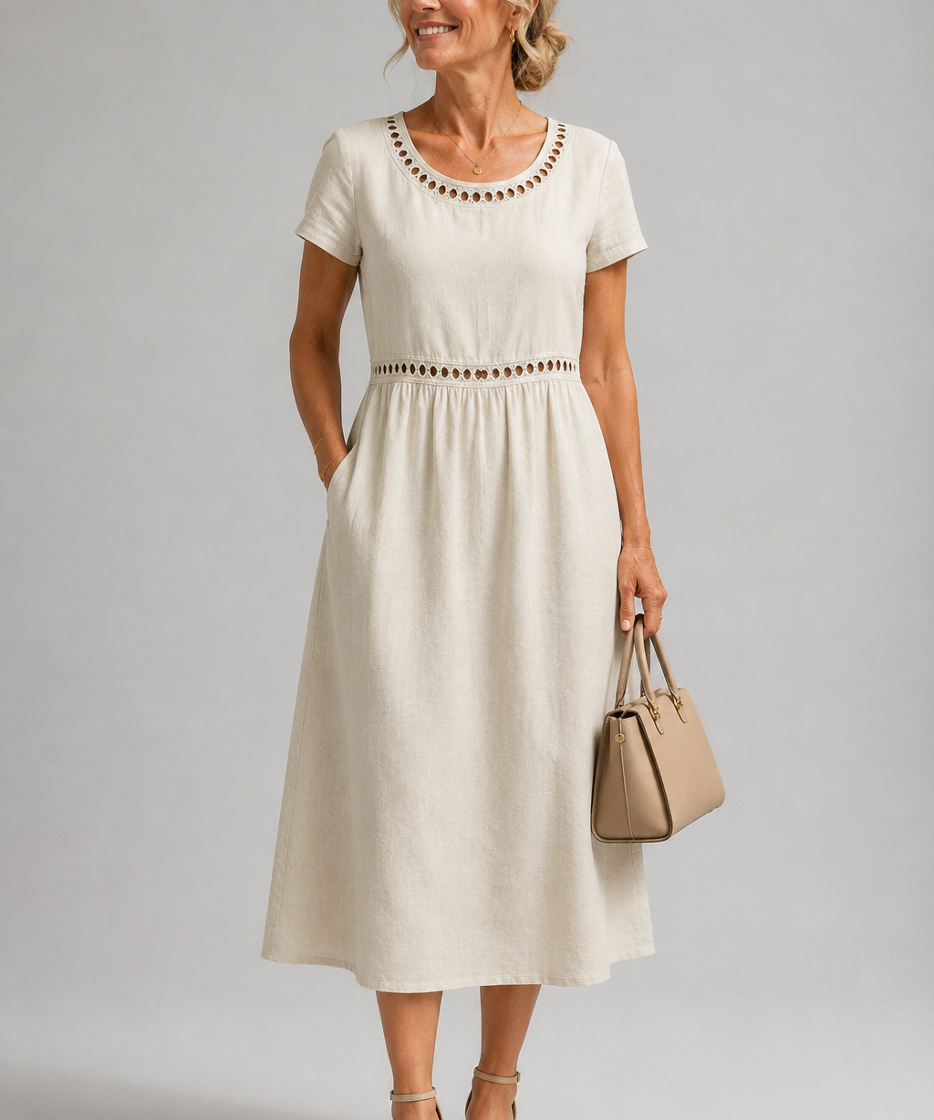 Maureen Embroidered Cotton Midi Dress