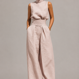 Anna Linen-Blend Two-Piece Set