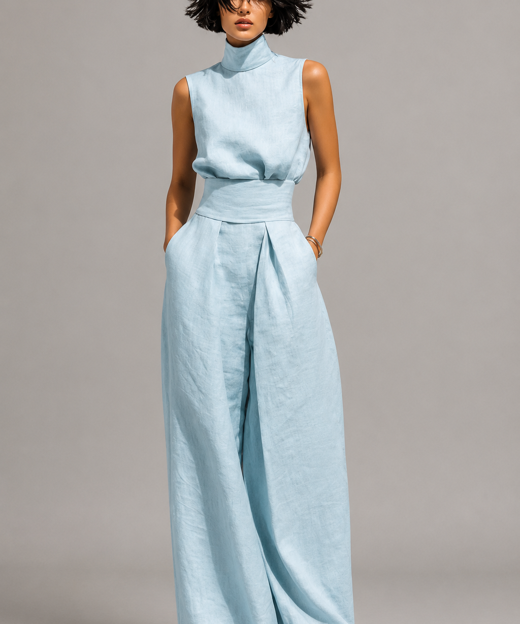 Anna Linen-Blend Two-Piece Set