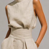 Anna Linen-Blend Two-Piece Set