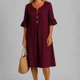 Mary Relaxed Button Midi Dress