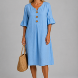 Mary Relaxed Button Midi Dress