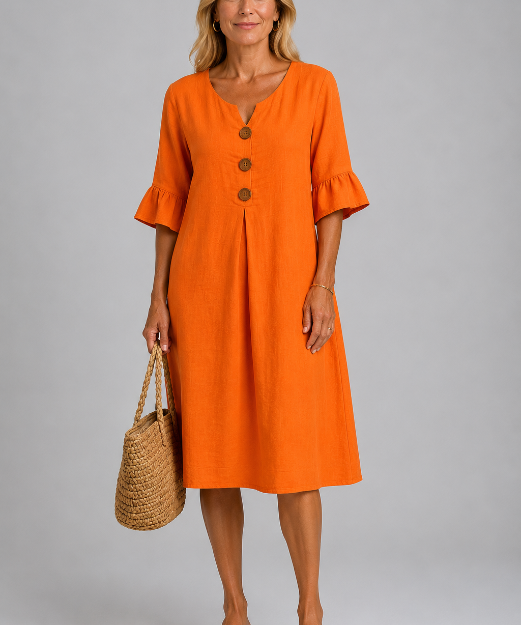 Mary Relaxed Button Midi Dress