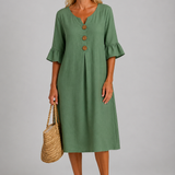 Mary Relaxed Button Midi Dress