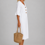 Mary Relaxed Button Midi Dress