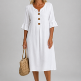 Mary Relaxed Button Midi Dress