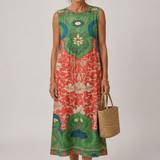 Monica Statement Print Midi Dress