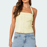Ita Crochet-Effect Halter Top