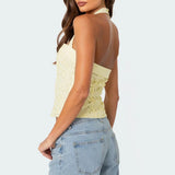 Ita Crochet-Effect Halter Top