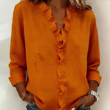 Una Ruffle Neck Blouse