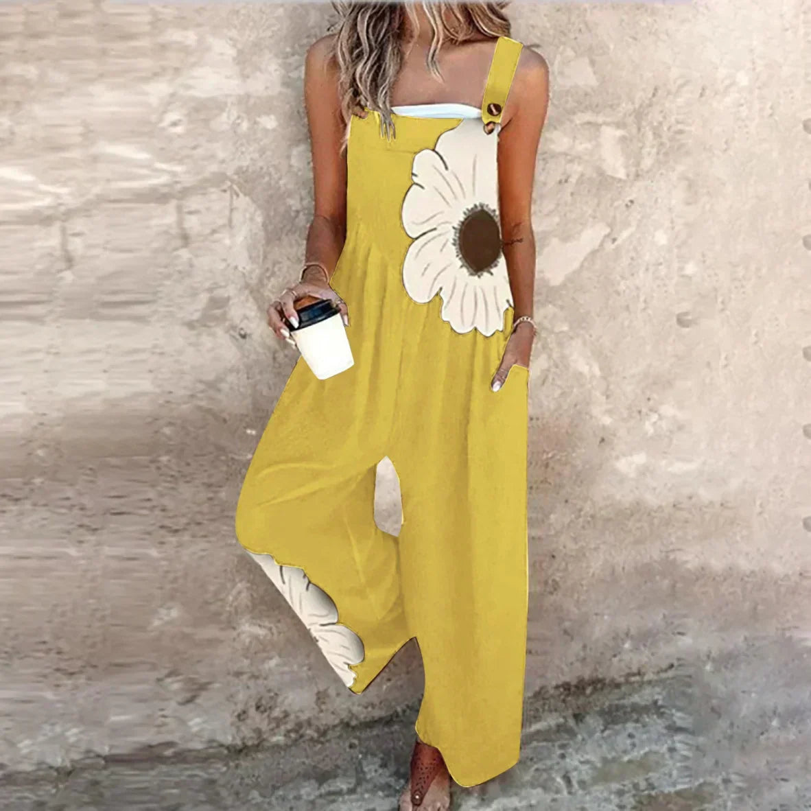 Niamh Relaxed Printed Dungarees