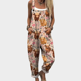 Niamh Relaxed Printed Dungarees