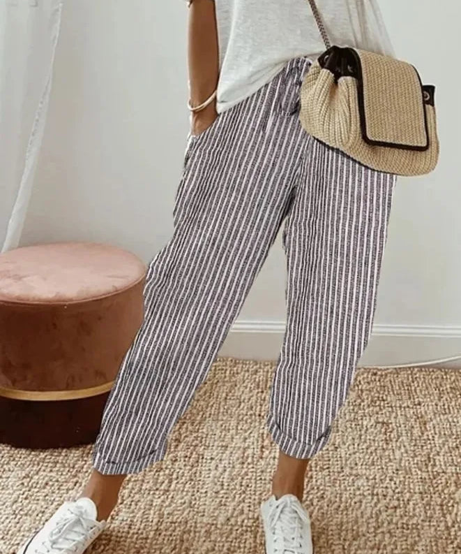Aisling Striped Cropped Trousers