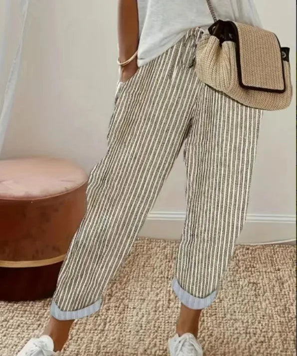 Aisling Striped Cropped Trousers