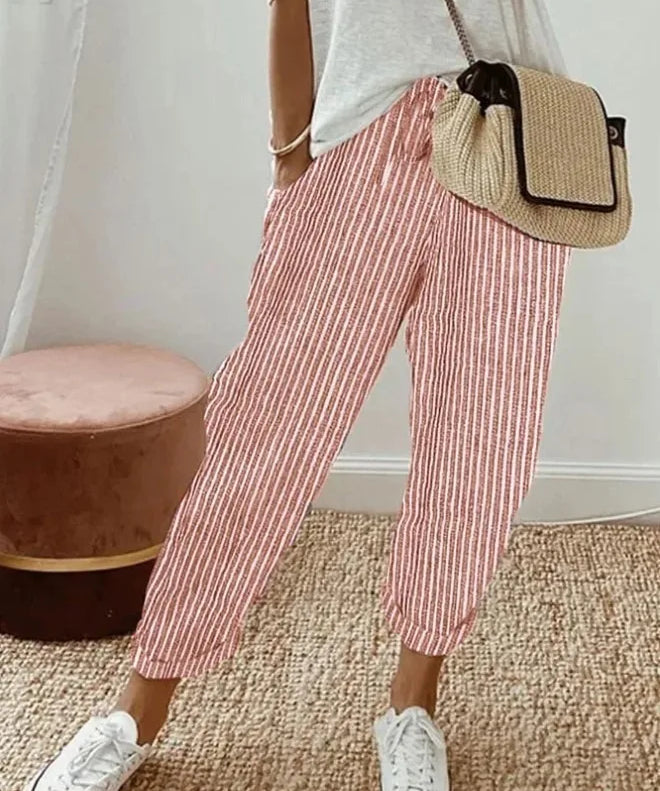 Aisling Striped Cropped Trousers