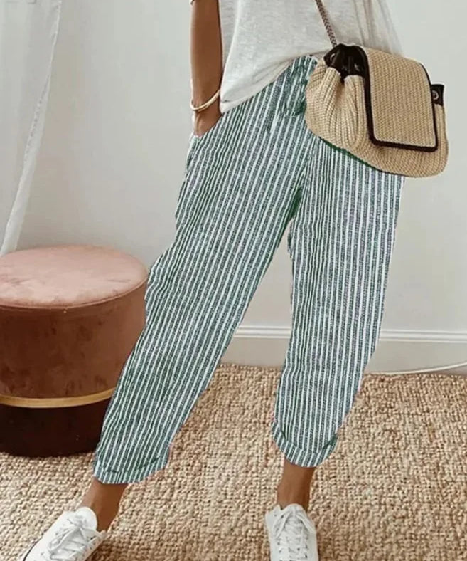 Aisling Striped Cropped Trousers