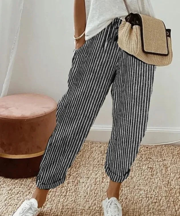 Aisling Striped Cropped Trousers