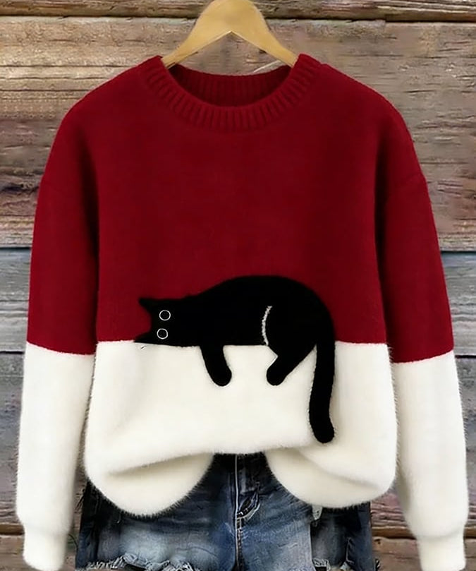 Sheila Cat Motif Jumper