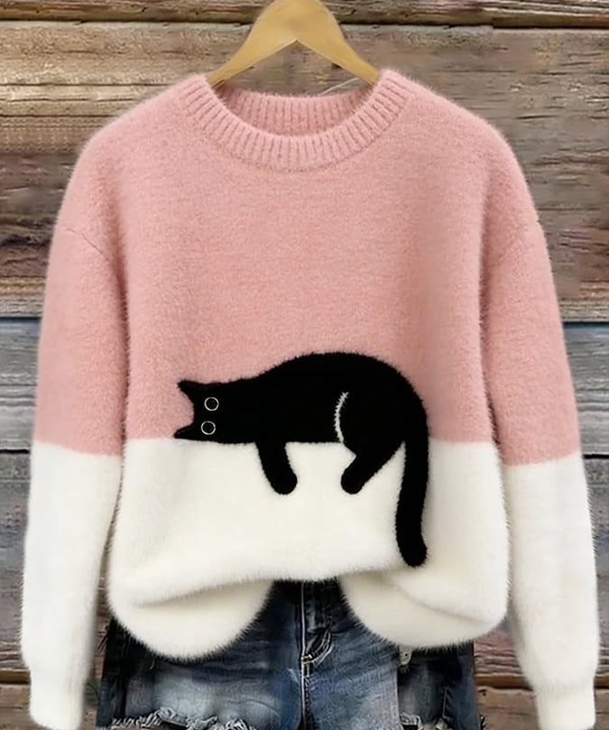 Sheila Cat Motif Jumper