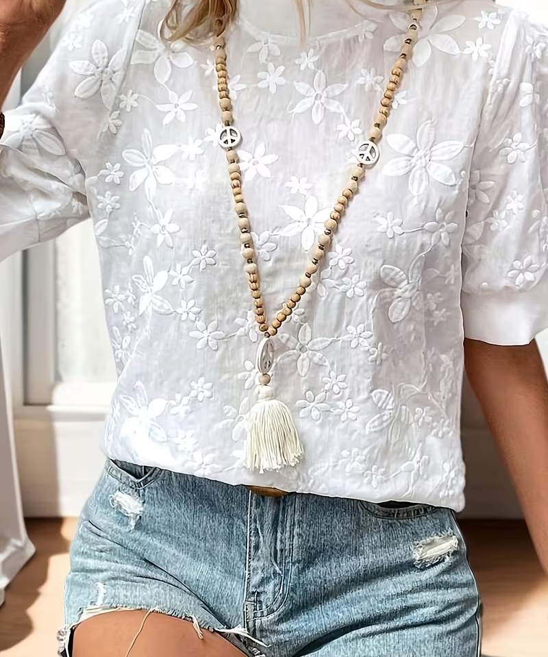 Gráinne Embroidered Floral Blouse