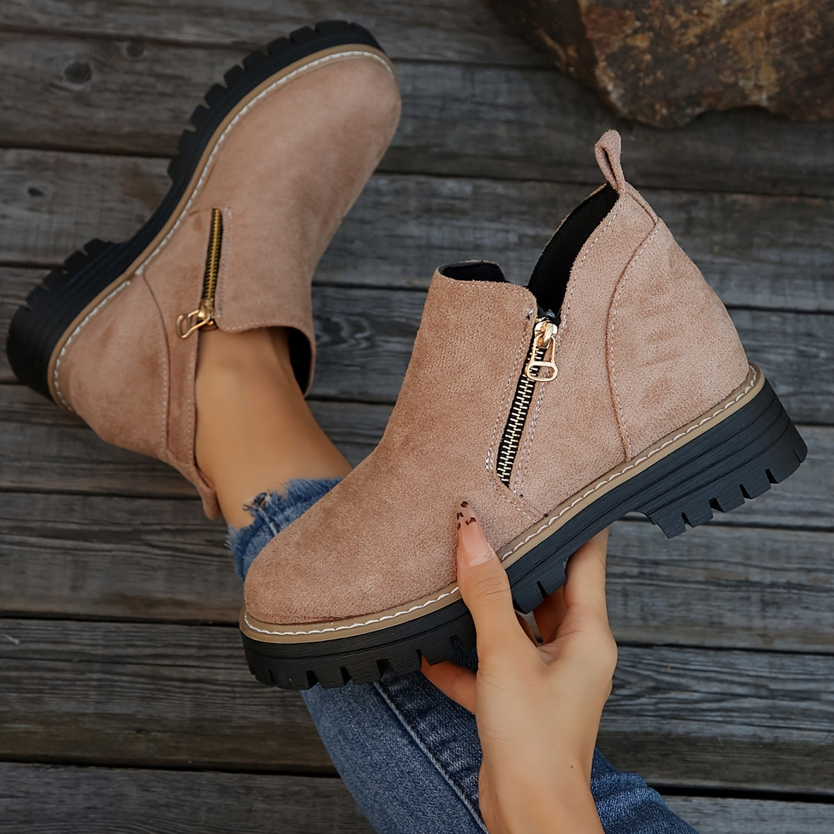 Kathleen Zip Ankle Boots