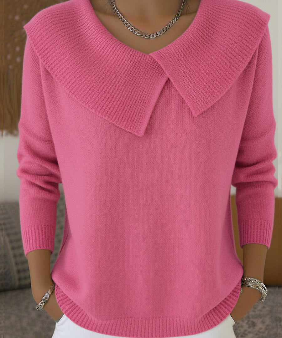 Áine Draped Collar Knit Top