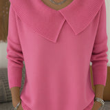 Áine Draped Collar Knit Top
