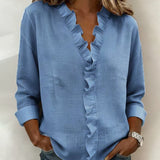 Una Ruffle Neck Blouse