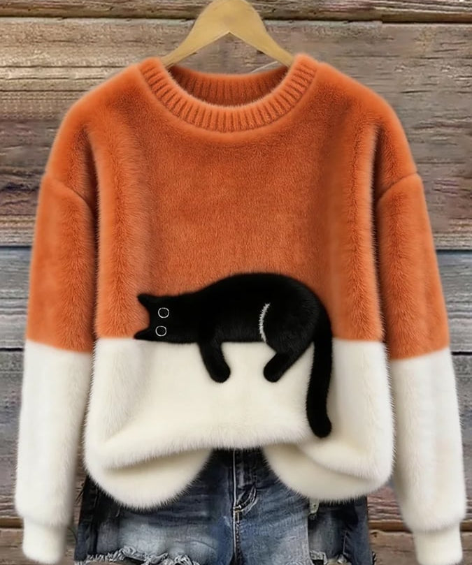 Sheila Cat Motif Jumper