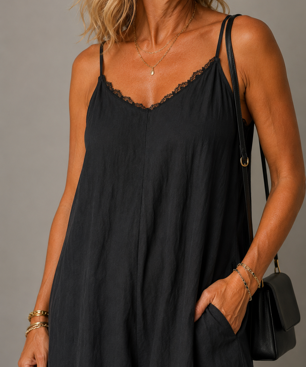 Úna Lace-Trim Wide-Leg Jumpsuit