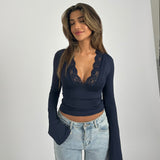 Emer Lace Neckline Top