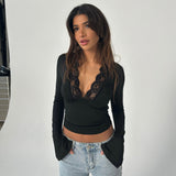 Emer Lace Neckline Top