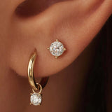 Nora Solitaire Stud Earrings