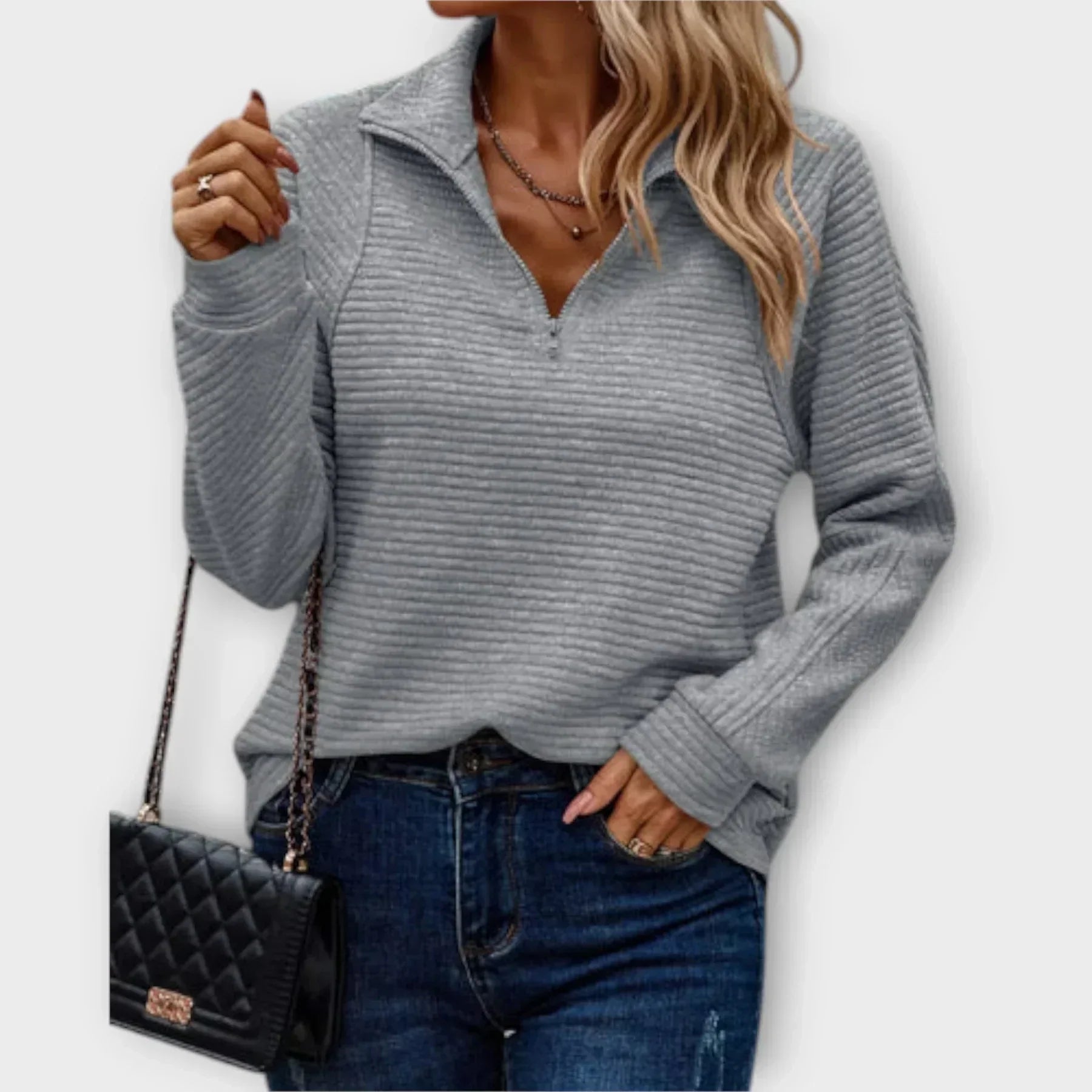 Dearbhla Ribbed Zip Jumper